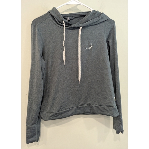 Vuori Halo Essential Hoodie In Blue Grey Embroidered Pheasant Size XS - Picture 6 of 6